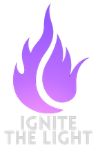 Purple flame logo above the words “IGNITE THE LIGHT” in gray text
