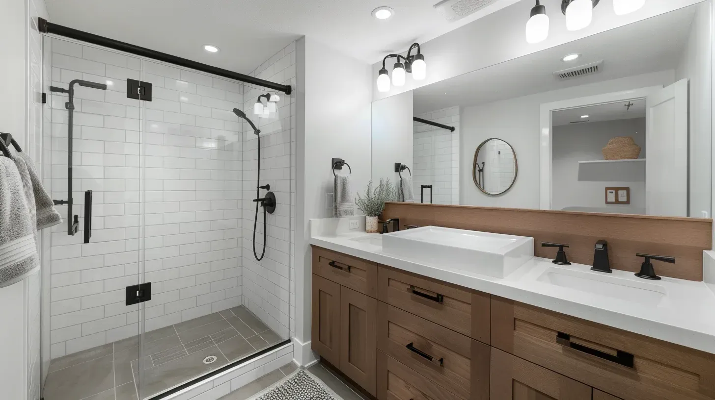 Vancouver BC bathroom remodeling company upgrading exhaust ventilation and installing moisture-resistant drywall. Porcelain shower walls ensure long-term durability. Ideal for full bathroom transformations.
Bathroom renovation Vancouver Lower Mainland featuring quartz vanity countertop and modern faucet fixtures. Frameless glass shower enclosure creates seamless finish. Built by certified renovation professionals.
Vancouver bathroom remodel before and after showcasing complete layout transformation and storage redesign. Waterproof membrane applied behind all tile surfaces. Fully licensed contractors managed project.
Contemporary bathroom renovation Vancouver including marble vanity surface and brushed nickel plumbing fixtures. Integrated smart lighting system enhances energy efficiency. Designed for modern West Coast living.
Bathroom renovation specialists Vancouver BC performing electrical upgrades and plumbing rerouting. Heated tile flooring installed beneath porcelain slabs. Built for moisture protection and comfort.