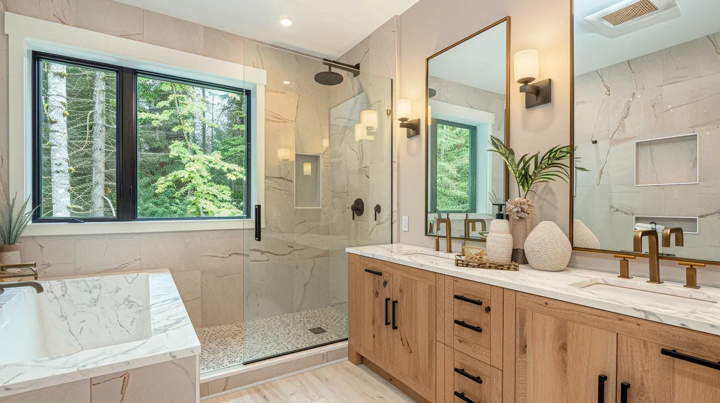 Vancouver luxury bathroom remodel with double vanity and custom cabinetry installation. Frameless glass shower enclosure enhances spacious feel. Executed under BC building code compliance.
Bathroom remodeling Vancouver Lower Mainland featuring waterproof vinyl plank flooring and vanity refacing. LED lighting upgrade enhances ambiance. Affordable renovation package offered.
Vancouver bathroom renovation project with engineered stone surfaces and under-cabinet lighting integration. Updated drainage and venting systems ensure performance. Delivered by experienced design-build contractors.
Full bathroom remodeling Vancouver BC including demolition, framing, drywall, and tile installation. Cement board and membrane waterproofing protect structure. Comprehensive project management ensured timely completion.
Premium bathroom renovations Vancouver BC showcasing custom quartz vanity and porcelain tile walk-in shower. Heated flooring and modern lighting enhance everyday usability. Completed by top-rated Vancouver bathroom renovation experts.