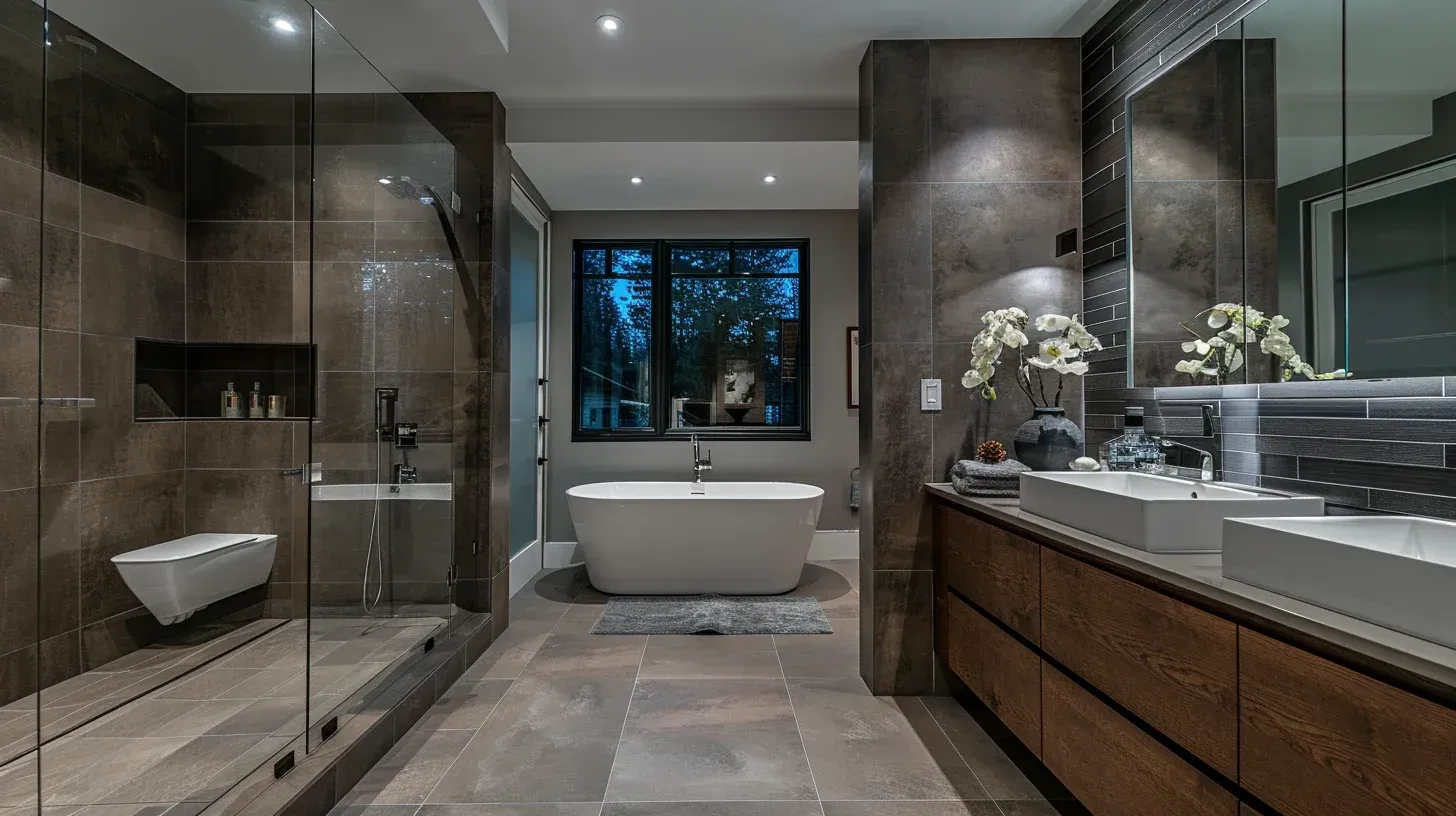 Vancouver BC bathroom remodeling experts upgrading electrical panel connections and wiring for smart mirrors. Waterproof tile backing prevents future water damage. Built to meet inspection and compliance standards.
Bathroom renovation Vancouver featuring quartz vanity surface and brushed chrome plumbing fixtures. Frameless glass shower door modernizes interior layout. Professional craftsmanship ensures durability and performance.
Vancouver bathroom remodel cost-effective upgrade including LED lighting retrofit and vanity hardware replacement. Waterproof laminate flooring protects against spills. Ideal for mid-range renovation budgets.
Metro Vancouver bathroom renovation with marble floor tile installation and custom cabinetry fabrication. Integrated under-cabinet lighting enhances task illumination. Built for high-moisture durability.
Vancouver BC bathroom remodeling including glass shower enclosure and porcelain tile flooring. Smart ventilation system prevents mold growth in humid climates. Installed by licensed and insured contractors.