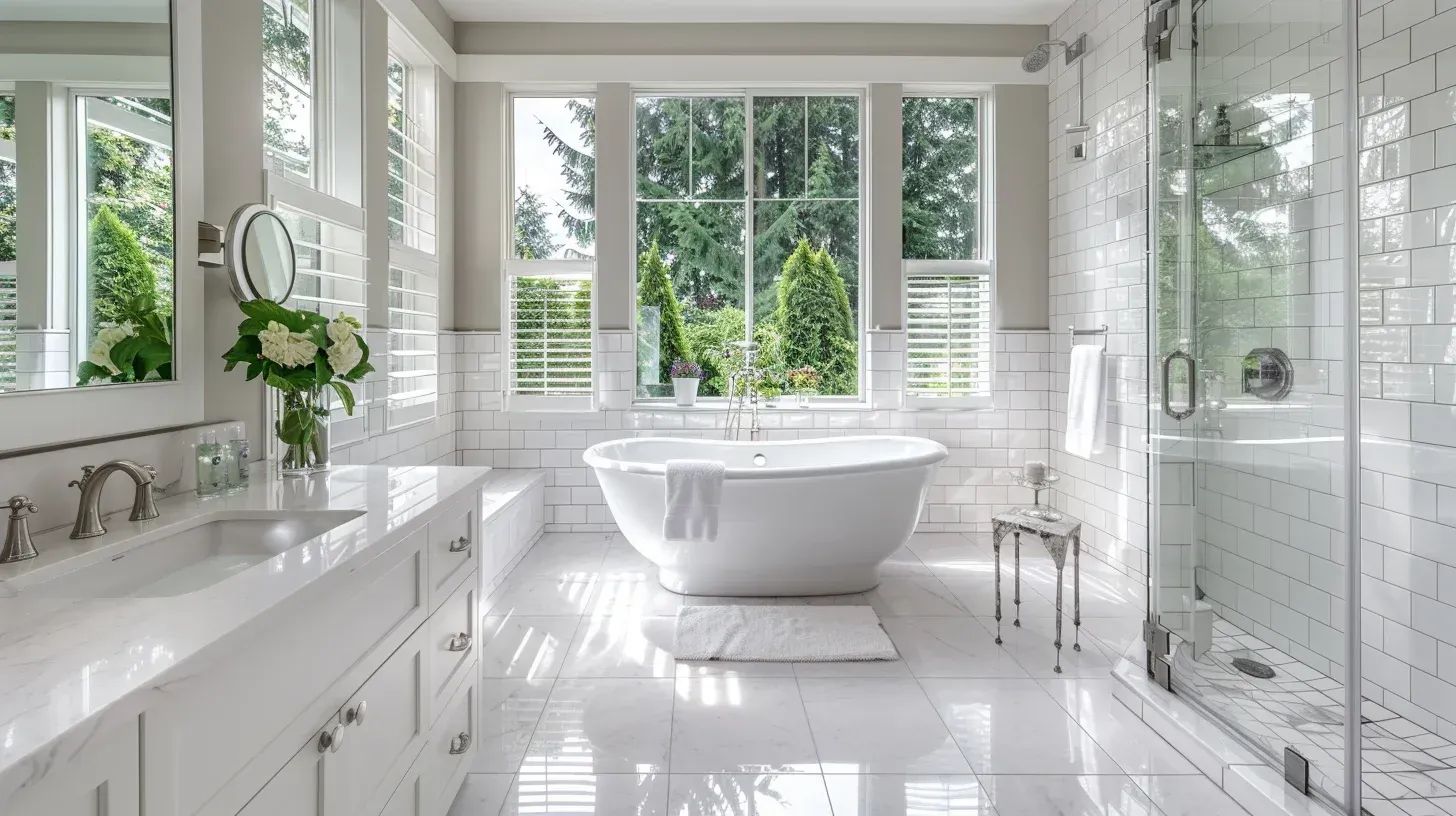 High-end bathroom remodeling Vancouver project with marble vanity countertop and brushed gold plumbing fixtures. Heated flooring system paired with programmable thermostat maximizes efficiency. Completed by bonded and insured renovation contractors.
Affordable bathroom renovation Vancouver with vanity replacement and tub-to-shower conversion upgrade. Slip-resistant ceramic tile flooring improves safety in wet areas. Transparent bathroom remodeling cost estimate provided upfront.
Vancouver bathroom remodel featuring custom shaker cabinetry and under-mount sink installation. Frameless shower panels enhance openness and light reflection. Backed by professional workmanship warranty coverage.
Metro Vancouver bathroom renovation including reinforced subfloor preparation and cement board tile backing. Mosaic tile accent wall adds modern design detail. Fully compliant with plumbing and electrical inspection requirements.
Residential bathroom remodeling Vancouver project with floating vanity and integrated LED mirror lighting. Smart ventilation fan reduces condensation and mold risk. Designed for long-term durability and resale value.