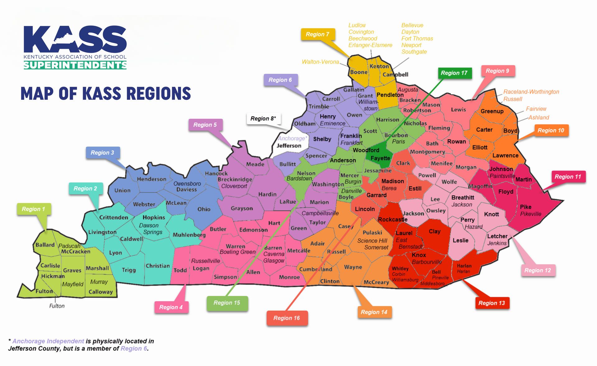 A map of kass regions is shown on a white background