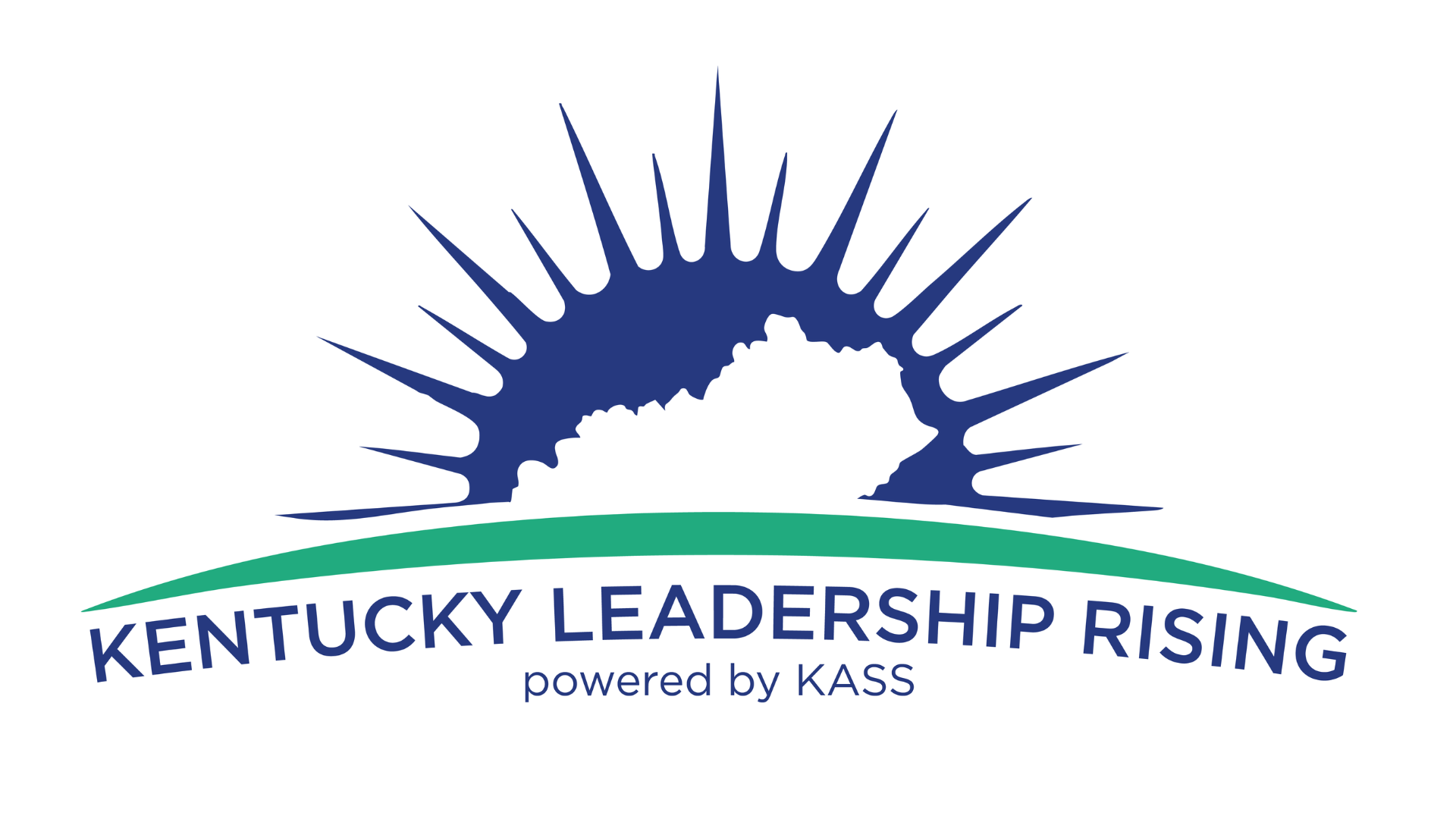 The kentucky association of school superintendents logo is blue and green.