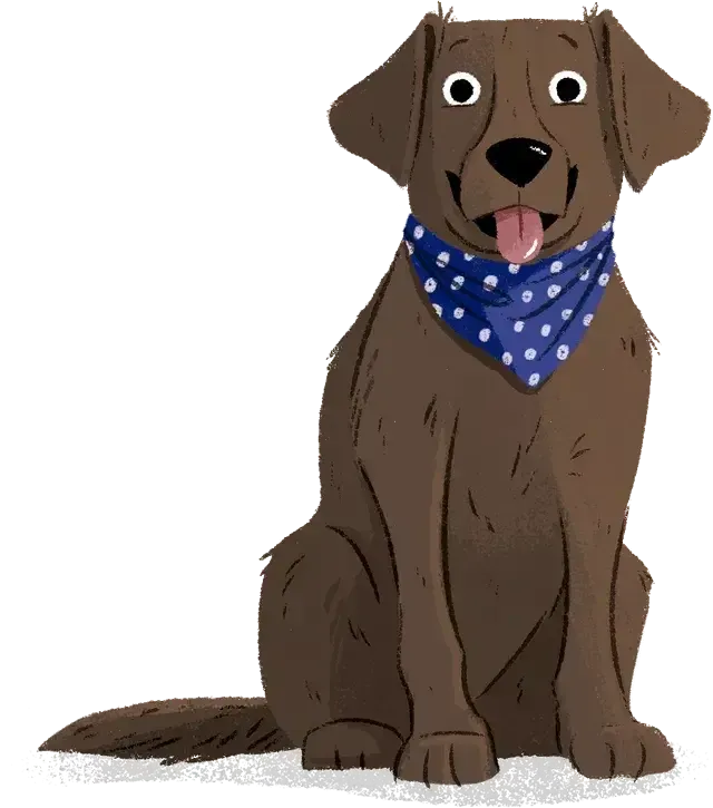 brown dog wearing bandana