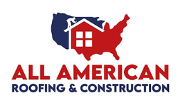 Logo: Red/blue US map with a house icon, "All American Roofing & Construction" text.
