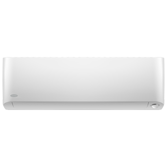 White wall-mounted air conditioner with a single dial on the right side.
