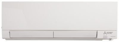 White Mitsubishi air conditioner mounted on a wall.
