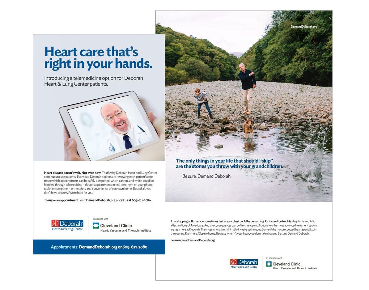 Designed ad and poster for Deborah Heart and Lung Center