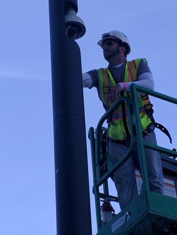 Worker Installing The Camera — Minneapolis, MN —MRJ Security LLC
