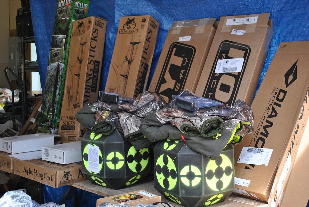 Boxes on a shelf with one that says diamond on it