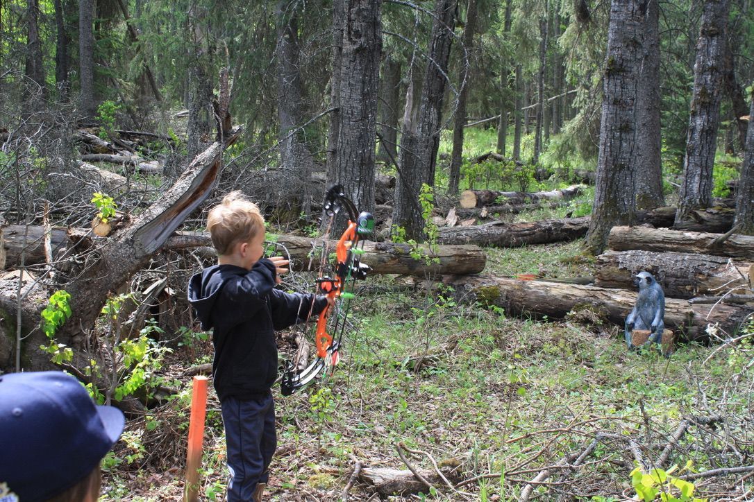 A young Archer shooting arrow at target