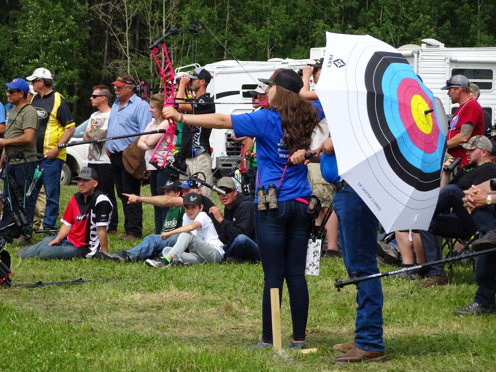 Archers shooting at practice range