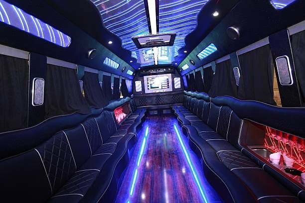 Atlanta VIP transportation featuring party bus limo interior for group celebrations

