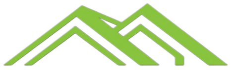 Green abstract logo of mountains.