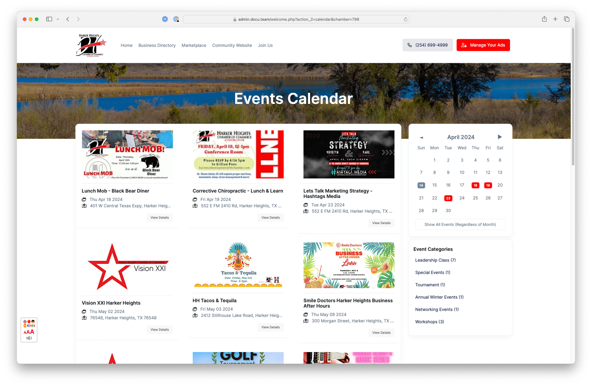 Syndicated  Events Calendar 