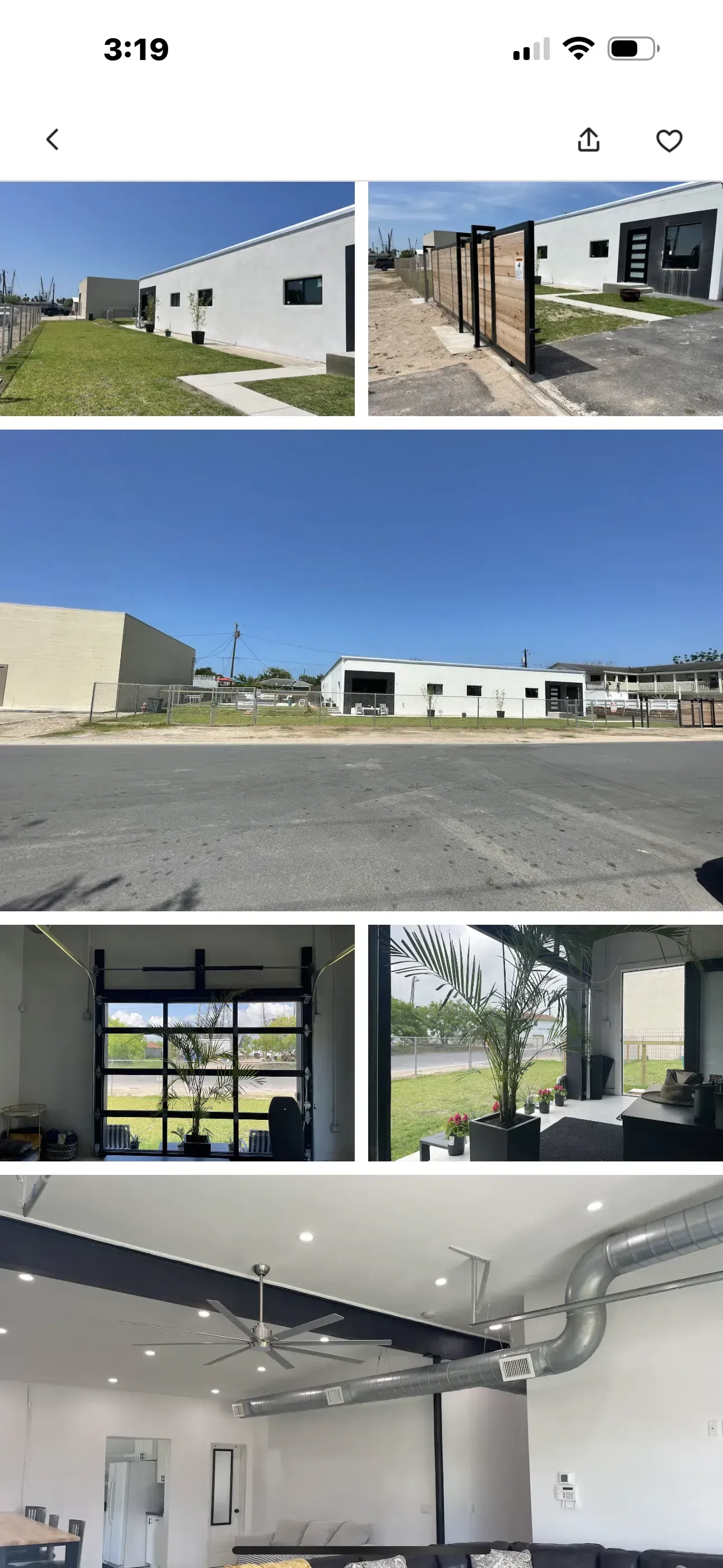 a collage of pictures of a house and a garage