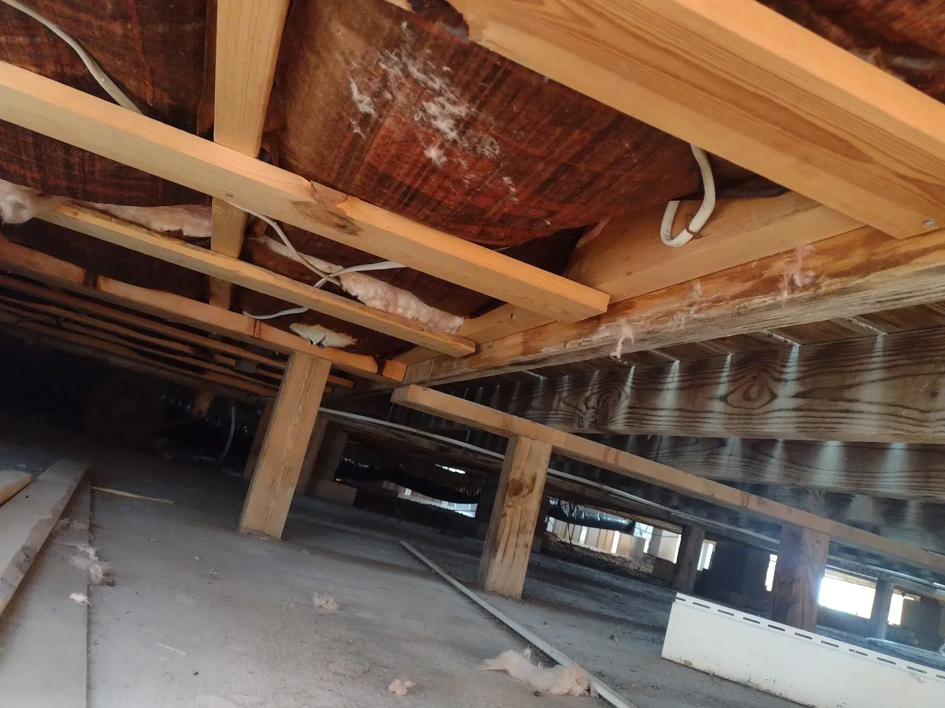 looking up at the ceiling of a building under construction