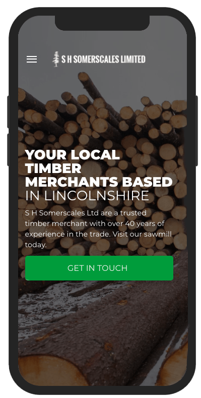 mobile screenshot of the website