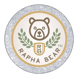 A logo for rapha bear with a bear and laurel wreath