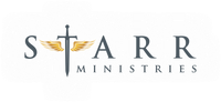 A logo for a church with a cross and wings.