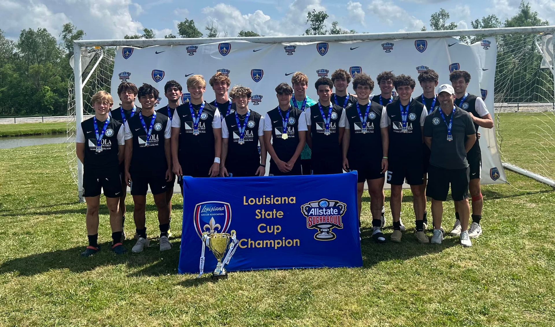 Mandeville Soccer Club Lakers winning the Louisiana State Cup