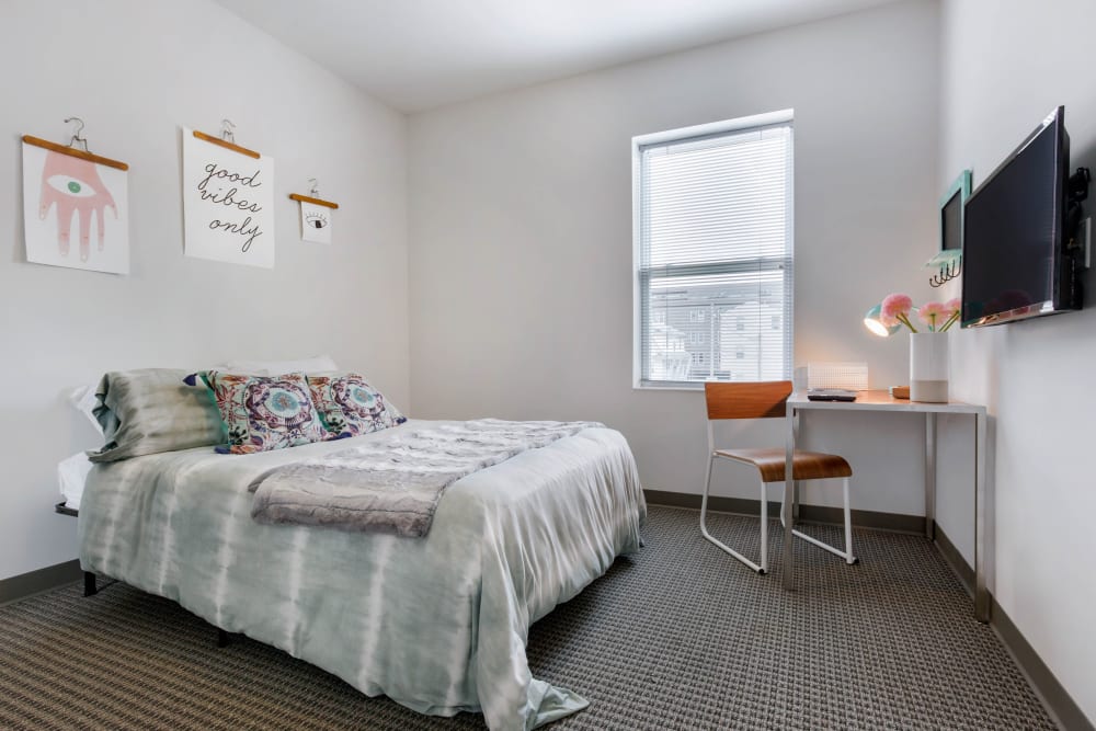 Spacious primary bedroom at West Quad