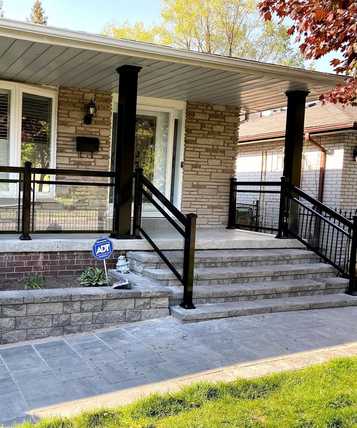 A house with stairs and a sign that says 401