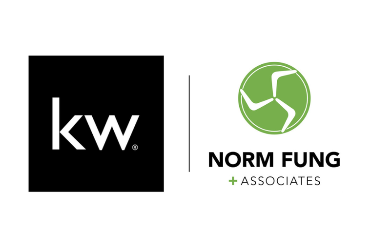 A kw logo and a norm fung logo on a white background.