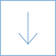 An arrow pointing down in a square on a white background.