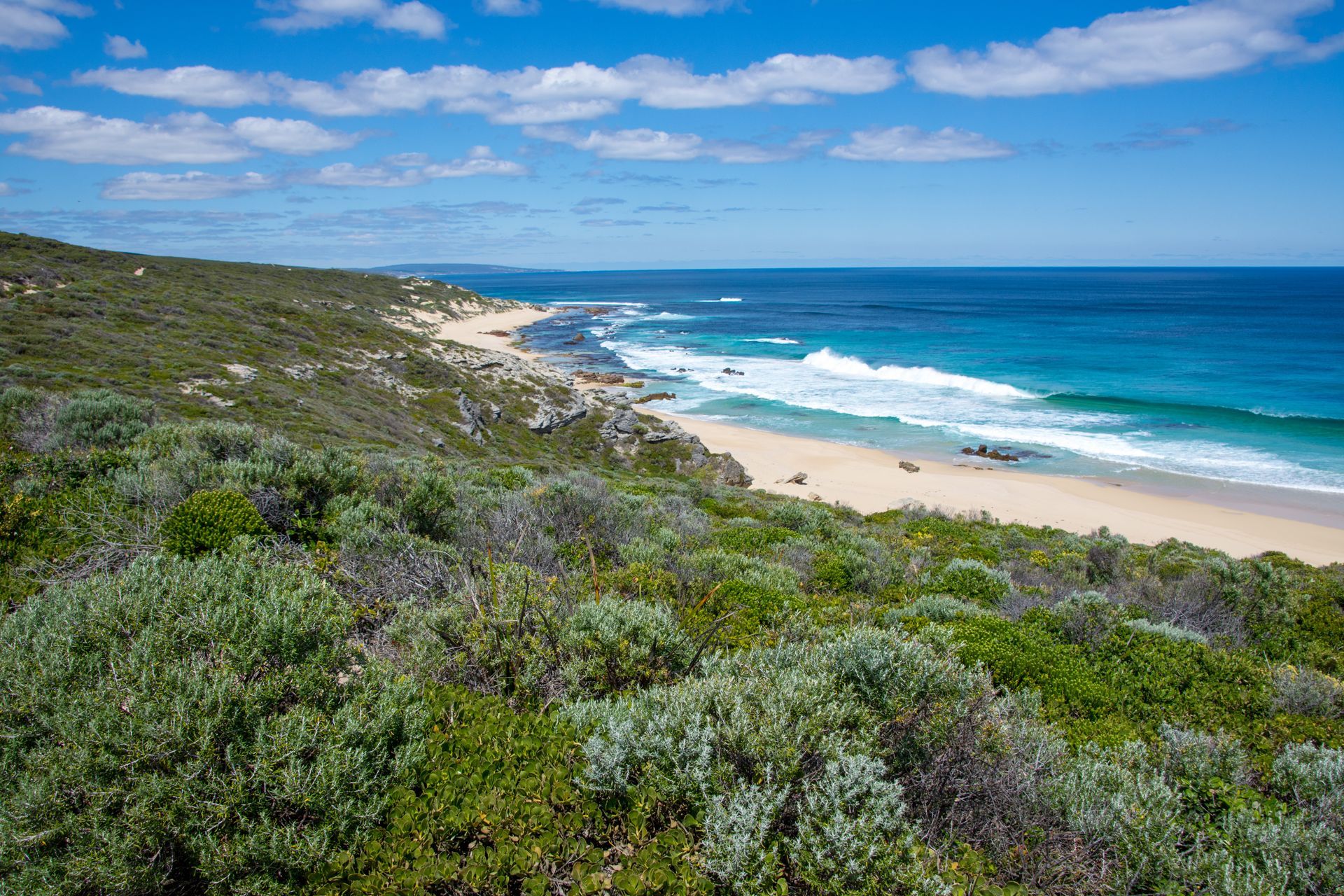 View of the Indian Ocean from the Cape to Cape track, Margaret River, Western Australia. View of the Indian Ocean from the Cape to Cape track, Margaret River, Western Australia.