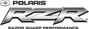 The polaris rzr razor sharp performance logo is shown on a white background.