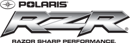 The polaris rzr razor sharp performance logo is shown on a white background.