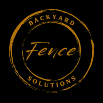 Backyard fence solutions logo on a black background