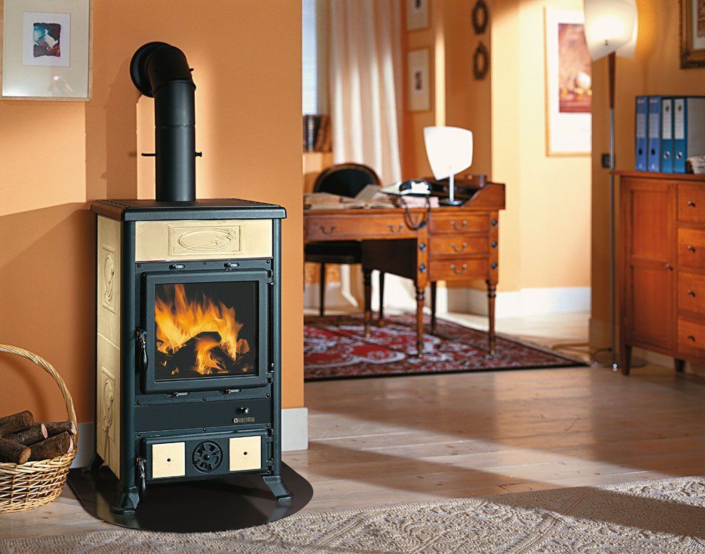 Stufa A Legna Roma 6.9-11 KW - Acciaio, Vetro Ceramico, Per Riscaldare Ambienti Fino A 245 Mc - Foto 7