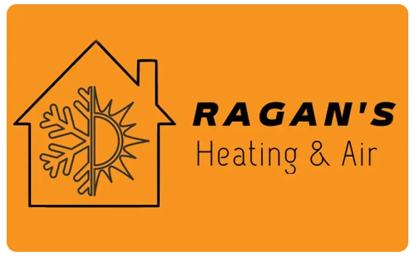 Hexagon logo with mountains, trees, and campfire in orange and blue. Company name is white.