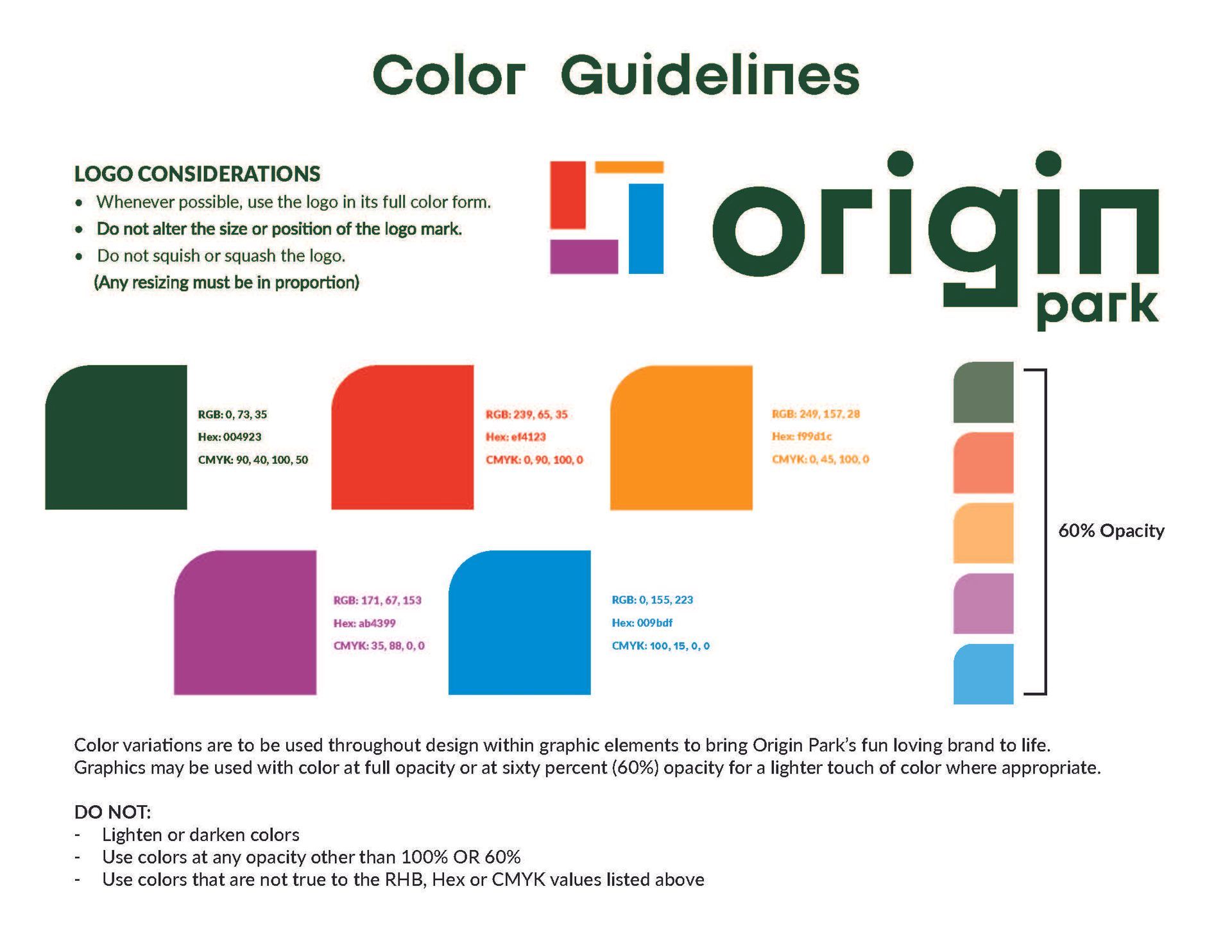 Color guidelines for 