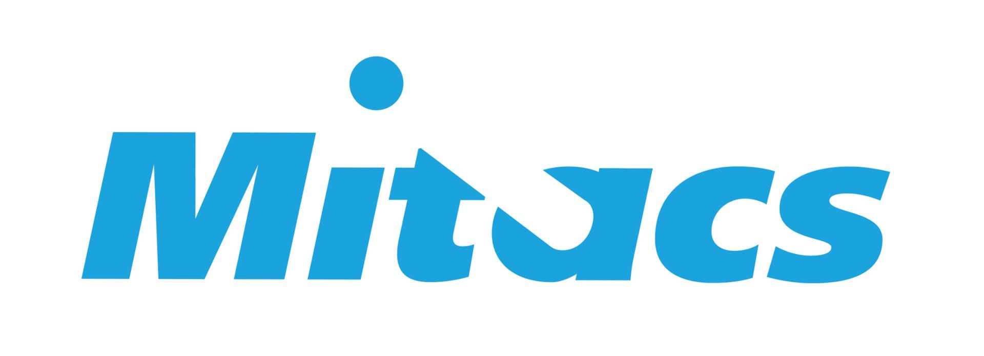 The mitacs logo is blue and white on a white background.