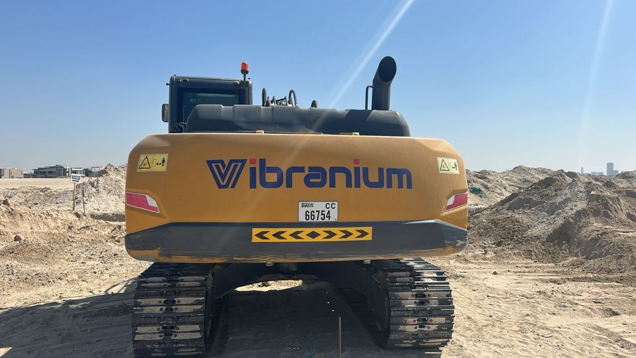 Vibranium yellow crawler excavator for construction rental in Dubai UAE