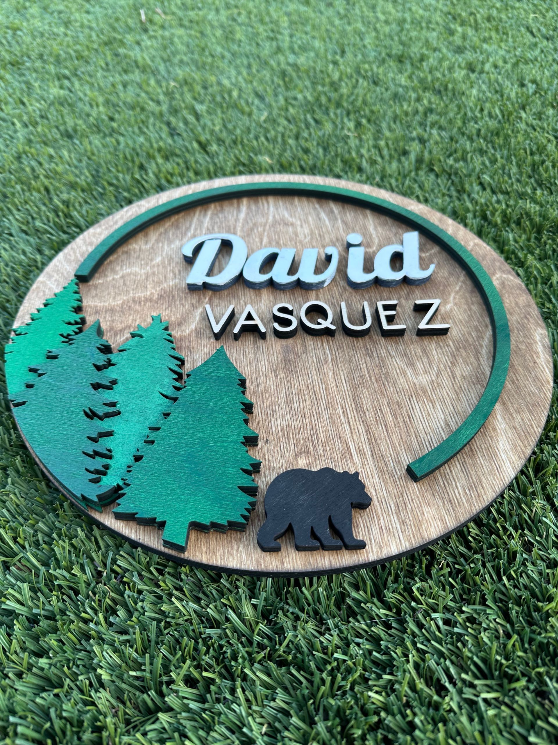Custom Engraved 3D Wood Forest Sign