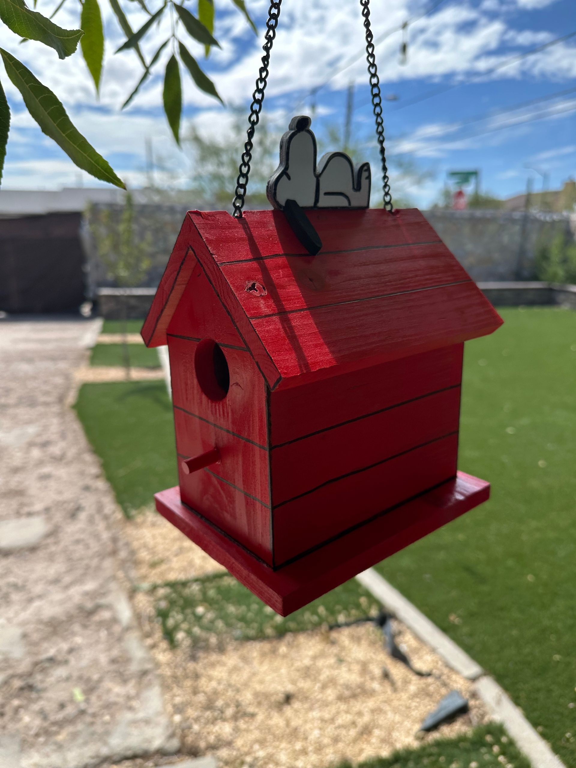 Custom Wood Snoopy-Inspired Birdhouse