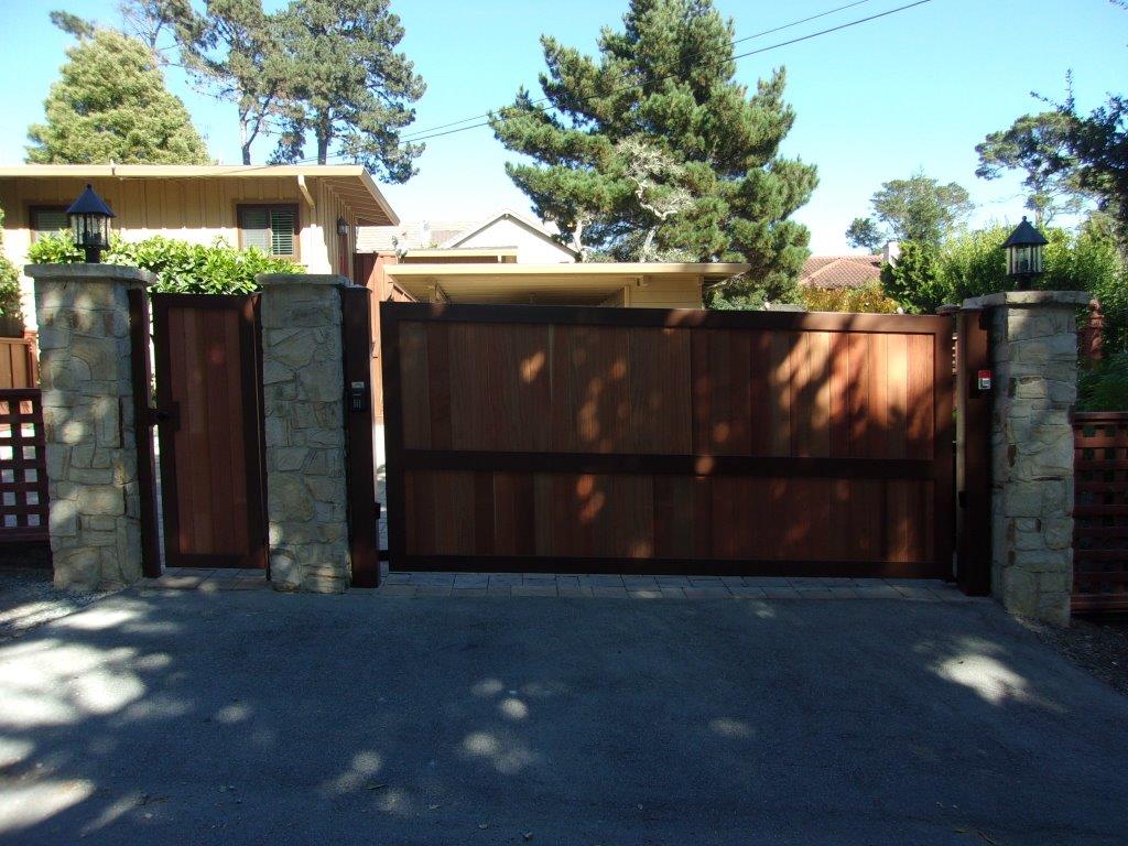 Automatic Wooden House Gates — Aromas, CA — Central California Ornamental Iron