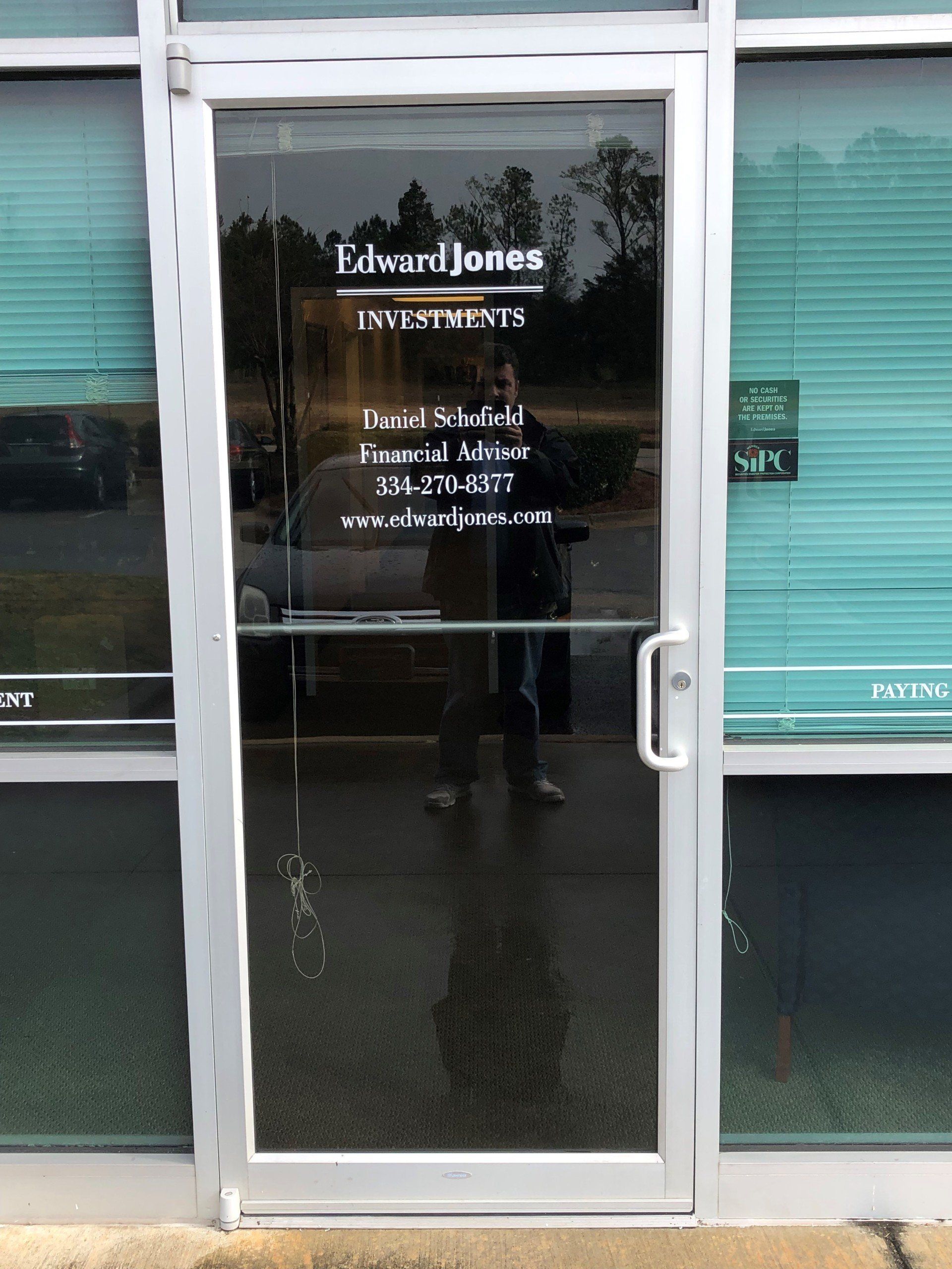 Commercial tint installed in Montgomery, AL - Tint Replacement at Edward Jones on 12.14.2018