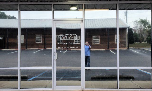 Professional office storefront tinting service - Commercial Tint installed in Greenville, AL