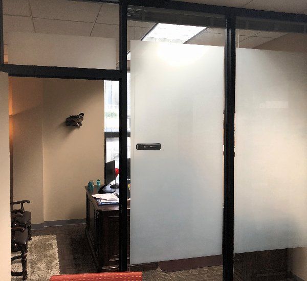 Interior Office Tinting in Montgomery AL - Precision White Frost glass partition tinting on 2/7/18