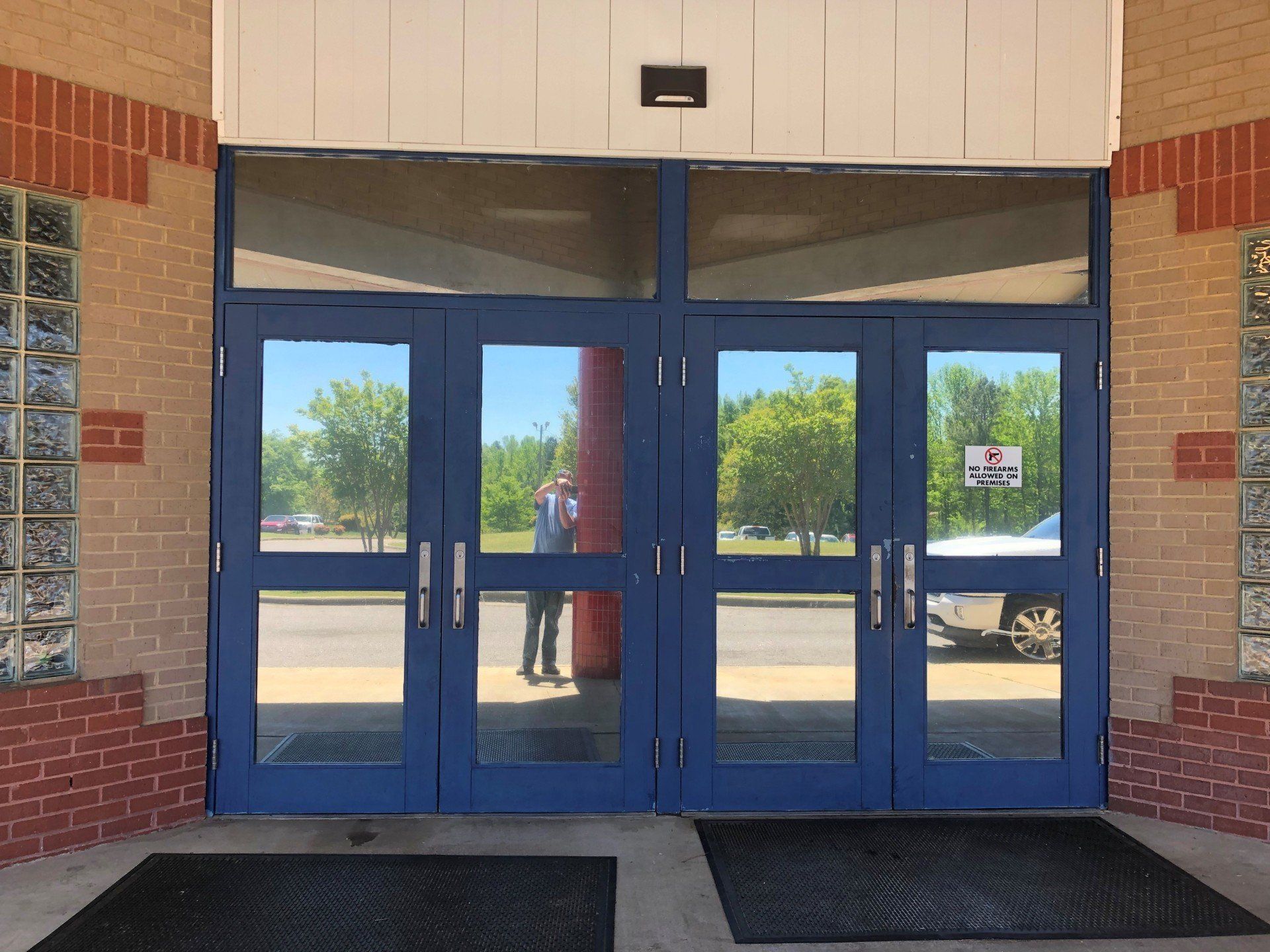 After Glass doors were SPF Tinted - Heat & Glare was removed from the interior of Jemison Elementary School lobby on 4/15/2019.