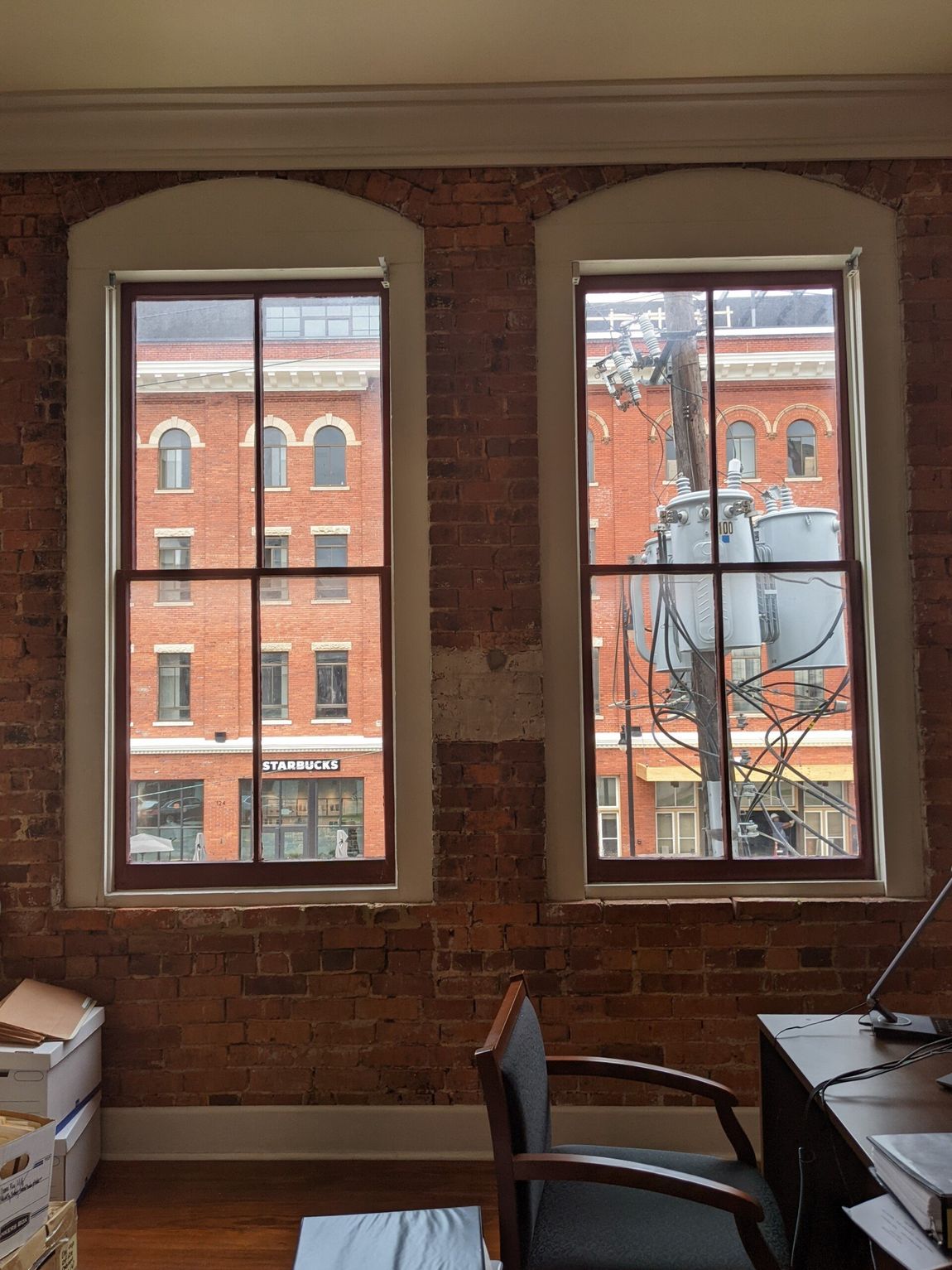 windows allowing too much heat inside, Now the space inside EJI's offices are fully protected from Solar issues and heat gain after SPF Tint  in Montgomery AL