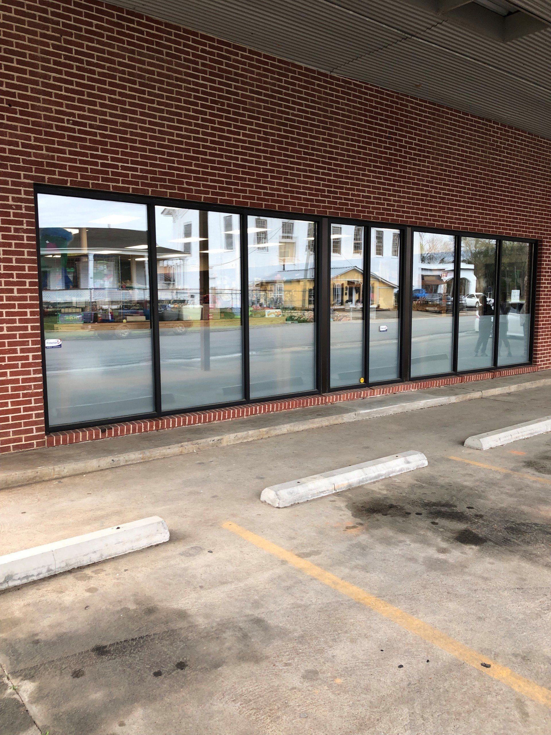 Business tinting service in Prattville - Autauga Interfaith  Care Center glass doors and windows were enhanced visually after frost tint installation on 3/15/2019.