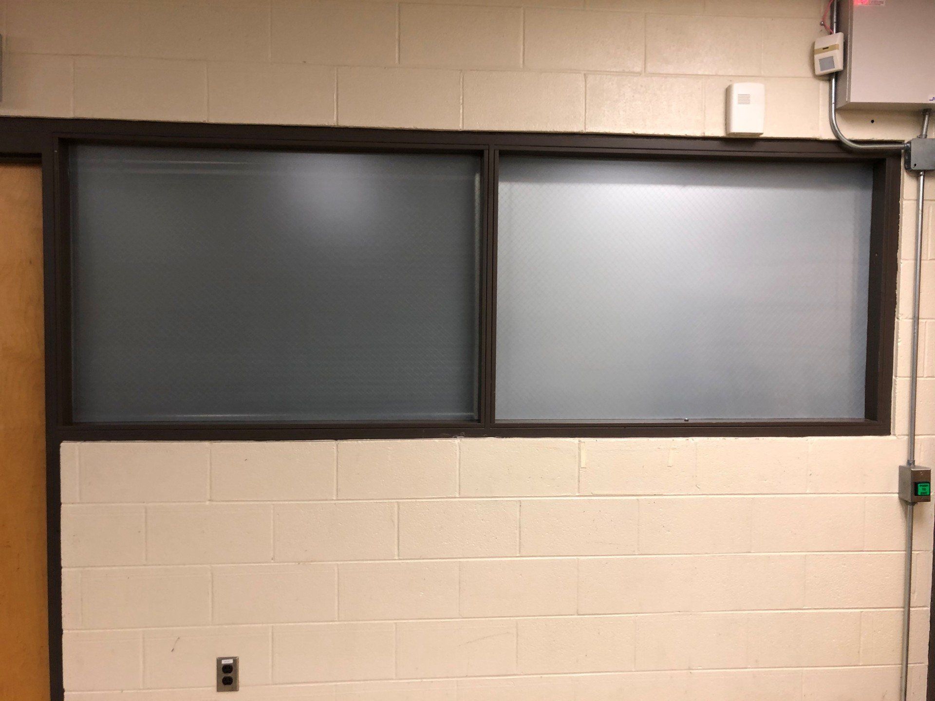 Privacy and style was gained upon installation of decorative tint on 11.25.2019 - AUM IT Department office tinted in Montgomery, AL