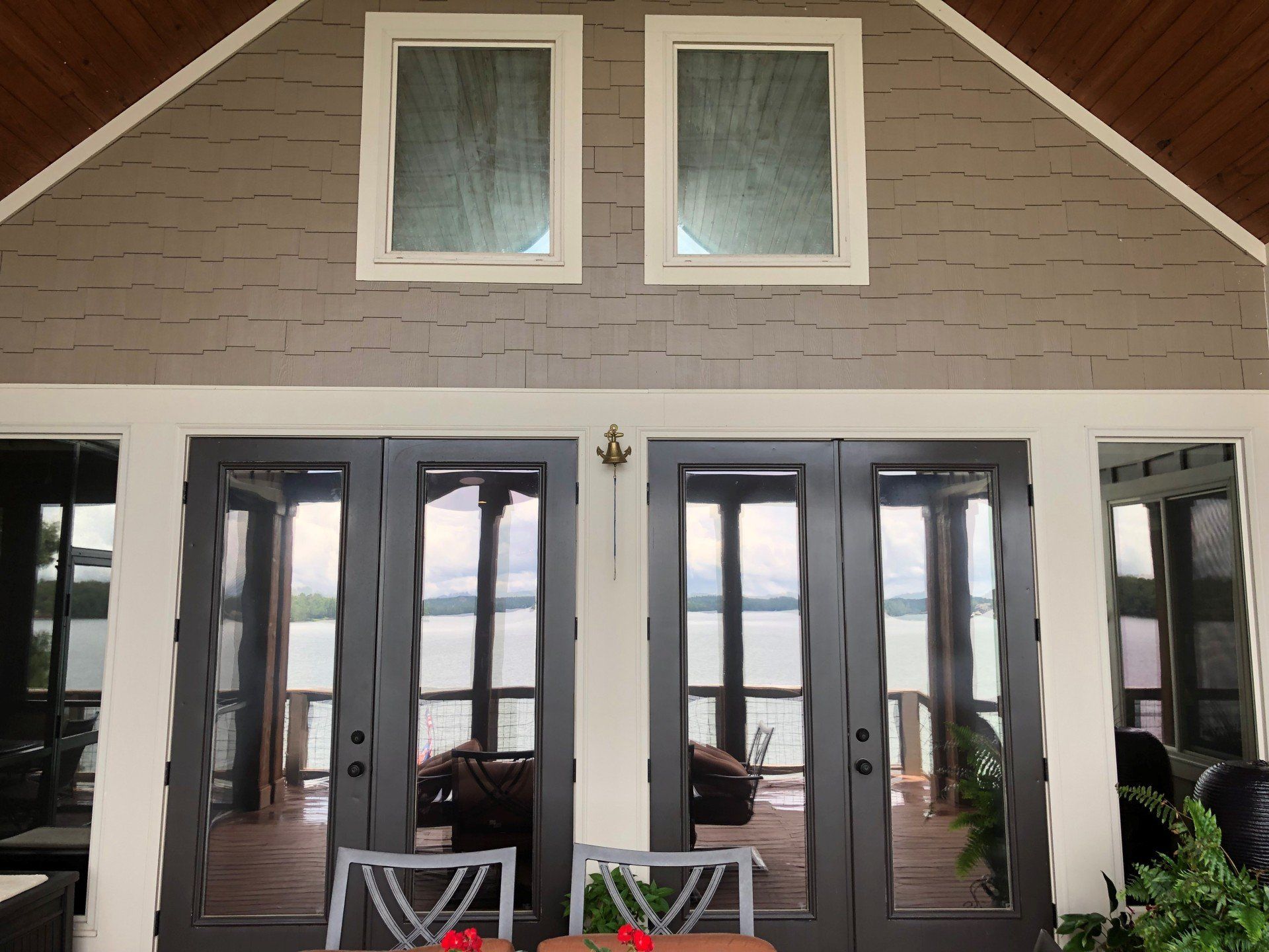 Professional SPF Tint installed to glass doors and windows at home on Lake Martin, Alabama