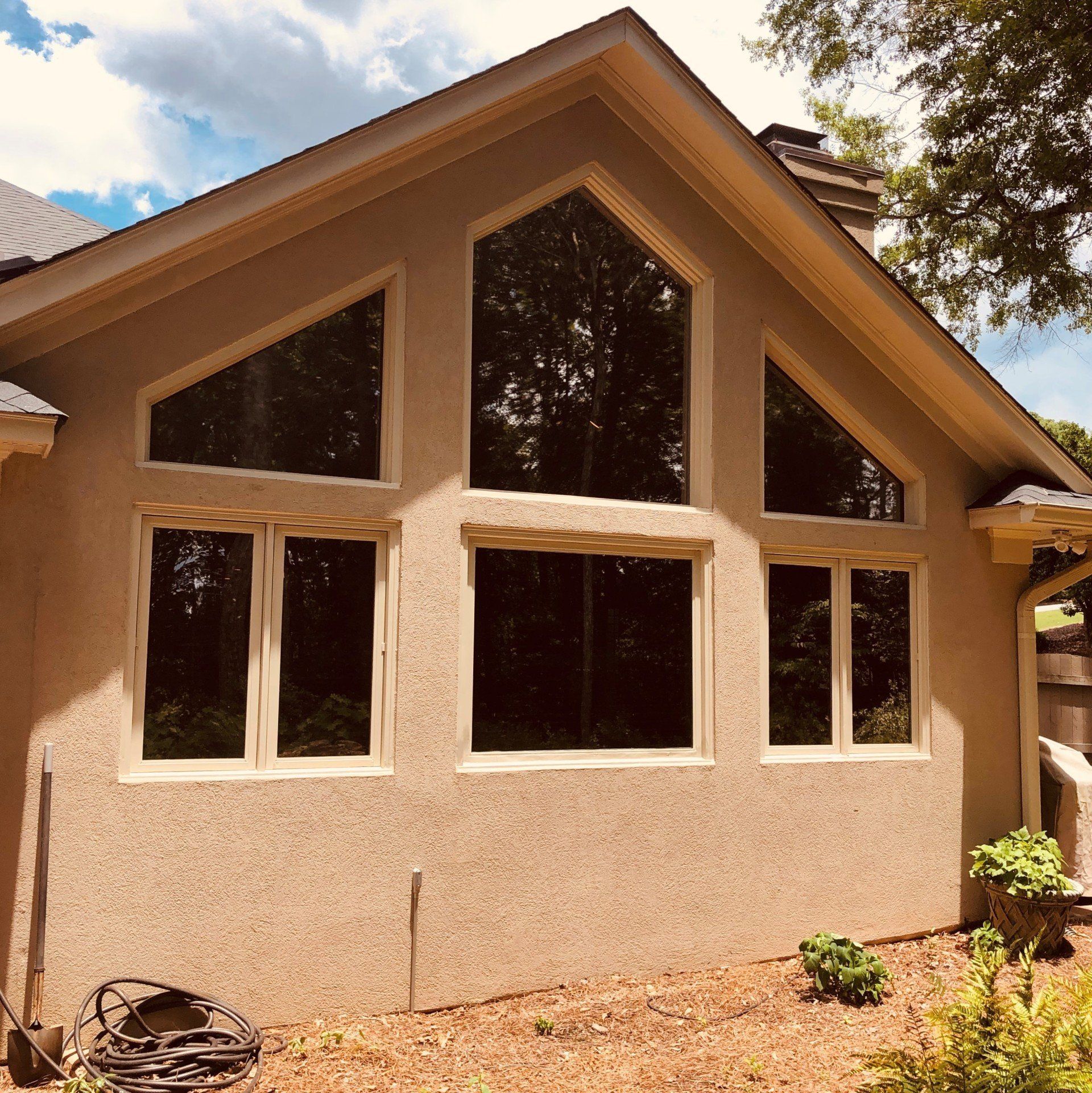 SPF Tint installed to home windows - This home is now cool inside with SPF Performance Residential Tint was installed to the Sunroom windows